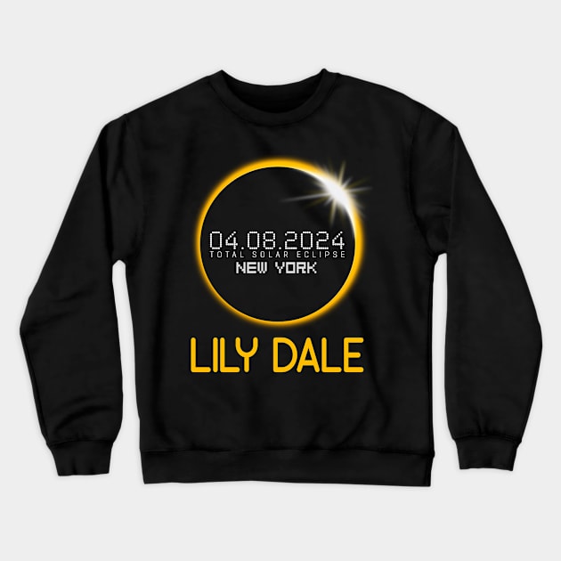 LILY DALE New York Total Solar Eclipse April 8 2024 New York Crewneck Sweatshirt by TeeaxArt